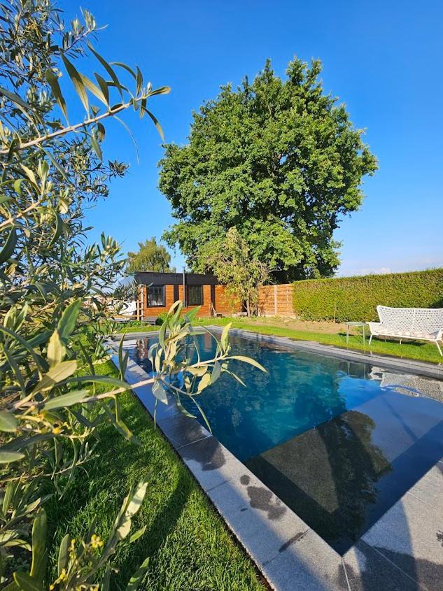 Houten Huisje Tussen Paarden Nieuwerkerken Exteriör bild